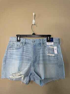Old Navy Light Wash Distressed Denim Cutoff Shorts SZ 14